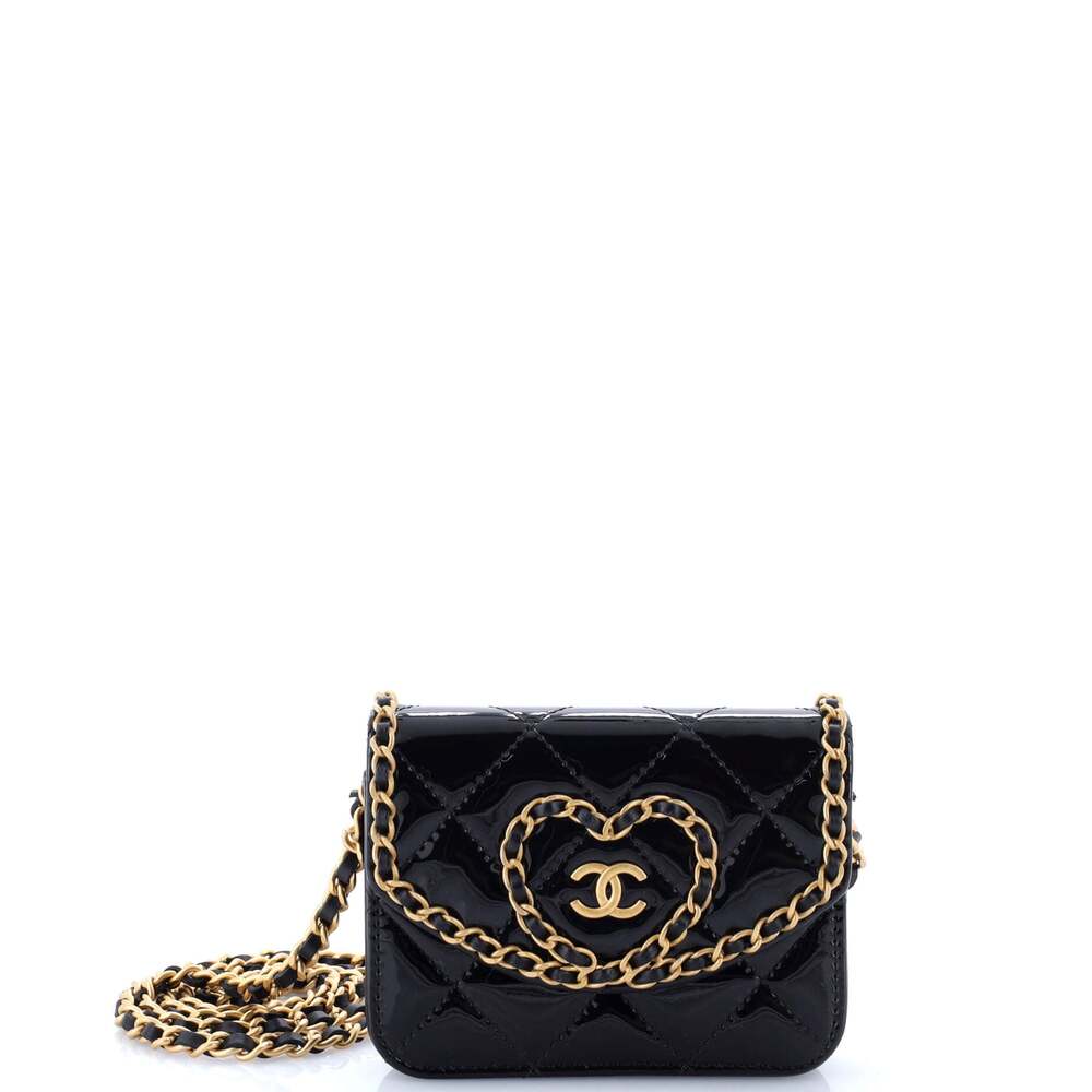 Chanel Heart Chain Flap Bag Quilted #206223C45B